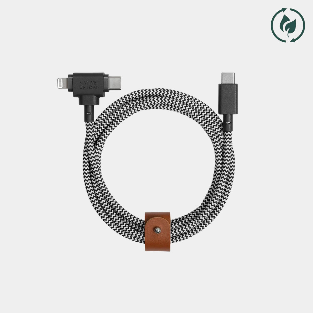 BELT CABLE DUO - USB-C to Lightning & USB-C