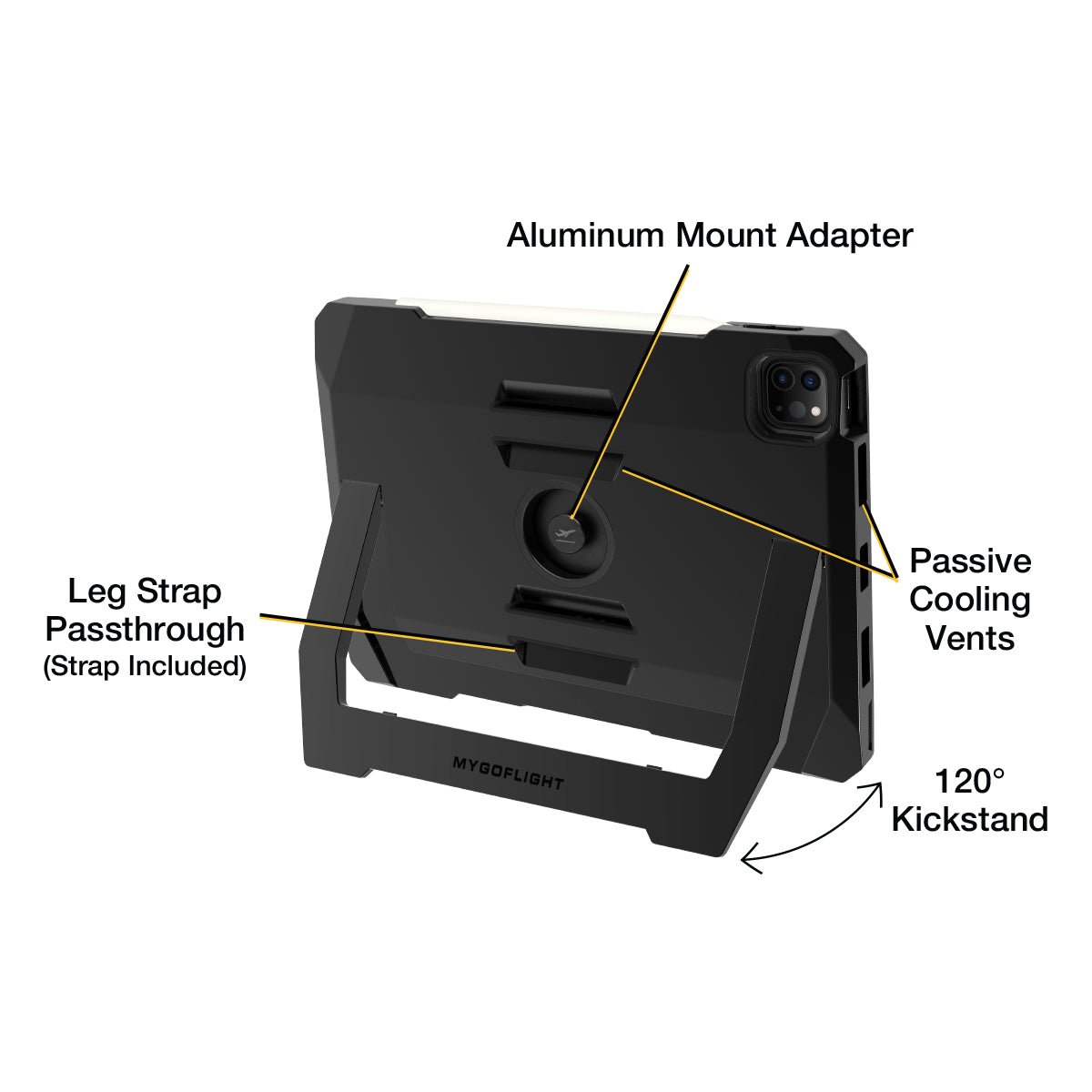 Preorder - iPad Pro 11&quot;, Air 10.9&quot;/11&quot; - Kneeboard/Mountable Sport Case Pro - MYGOFLIGHT
